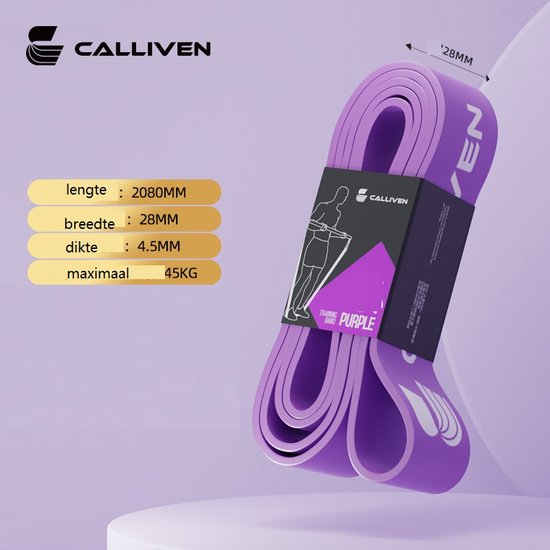 CALLIVEN-Premium Weerstandsbanden tot 164kg- Pull up/Resistance bands - Power bands - Set van 5 verschillende Weerstanden - Fitness Elastiek bandenset- Pull up Pack Crossfit - Inclusief draagtas